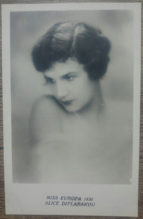 Alice Diplarakou, Miss Europa 1930// CP Socec