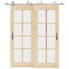 Set piese pentru ușă glisantă, argintiu, 200 cm oțel inoxidabil