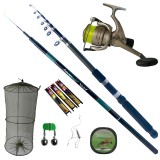 Cumpara ieftin Set varga cu tronson scurt Eagle Strong 6.3 m, lanseta telescopica Knight 2.7 m, mulineta LC 140 si accesorii