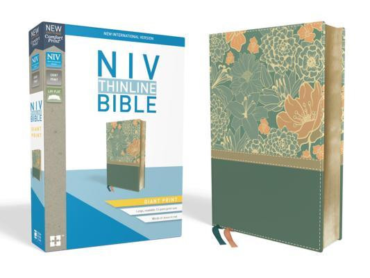 NIV, Thinline Bible, Giant Print, Imitation Leather, Blue, Red Letter Edition