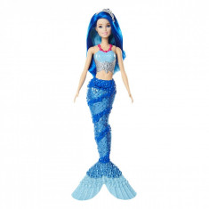 Papusa barbie sirena, 32 cm, albastru foto