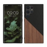 Husa Kwmobile Lemn Maro/Negru, Samsung Galaxy S24 Ultra, Rezistenta Socuri