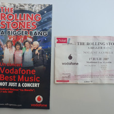 Bilet de colectie Rolling Stones Bucuresti Romania 17 Iulie 2007, flyer, revista