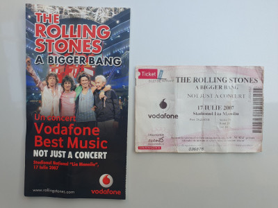 Bilet de colectie Rolling Stones Bucuresti Romania 17 Iulie 2007, flyer, revista foto