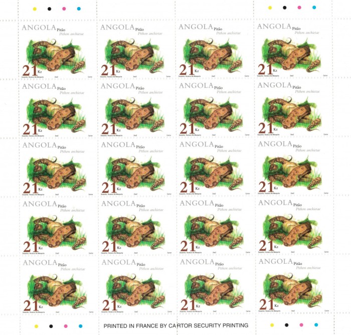 ANGOLA 2002 - Fauna, Reptile / set complet - 4 coli MNH (Michel 200 &euro;) - 4 imagini