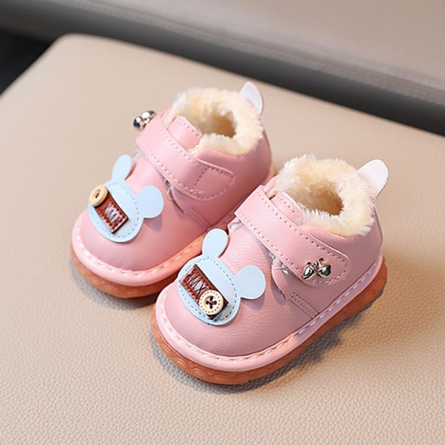 Pantofi roz imblaniti - Mouse (Marime Disponibila: 3-6 luni (Marimea 18