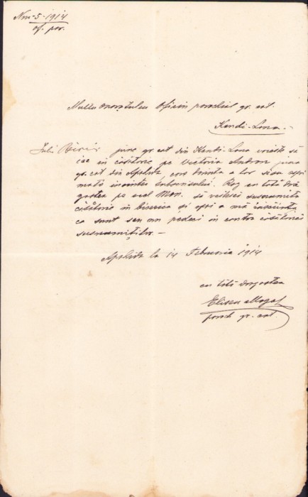 HST A2591N Licență greco-catolică de căsătorie, 1914, Apahida, județul Cluj
