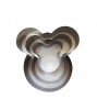 Set 3 Tăvi Tort 3 Etaje Metalice Argintii Asimetrice Mouse 20/15/10cm, Compatibile Cuptor, Forme Prăjituri