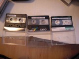 LOT de 3 casete audio SONY (1 buc. CrO2 de 90 minute, 1 buc. normala de 90 minute, 1 buc. normala de 60 min.)