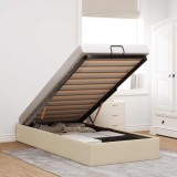 VidaXL Cadru de pat otoman fără saltea cremă 90x200 cm țesătură 3310852