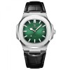 Ceas barbatesc de mana Poedagar Casual Fashion Quartz Analog Piele Negru Argintiu Verde