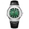 Ceas barbatesc de mana Poedagar Casual Fashion Quartz Analog Piele Negru Argintiu Verde