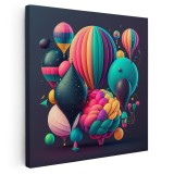 Tablou baloane variate multicolore, multicolor 1629 Tablou canvas pe panza CU RAMA 80x80 cm