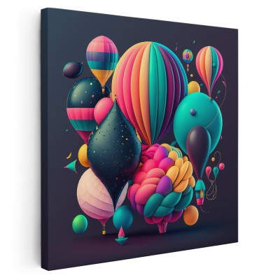 Tablou baloane variate multicolore, multicolor 1629 Tablou canvas pe panza CU RAMA 30x30 cm foto