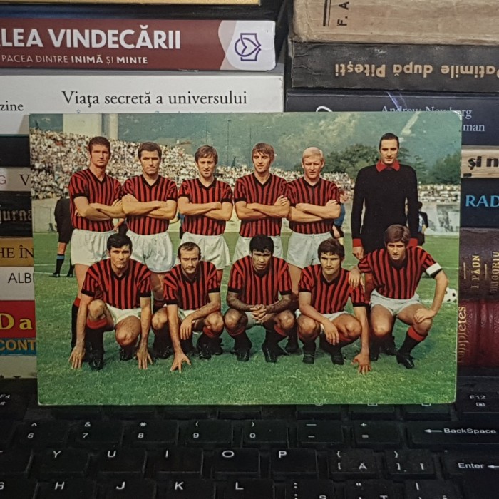 FOTBAL ~ FOTOGRAFIE TIP CARTE POSTALA : MILAN , ANII &#039;60,&#039;70