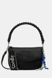 Desigual poșetă HALF LOGO TROKEL BLA culoarea negru, 25WAXPAL