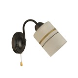 Aplica Klausen Certis AP1 Essential 16x10x26 cm, corp iluminat perete metal sticla, alb negru auriu, design clasic elegant pentru dormitor living