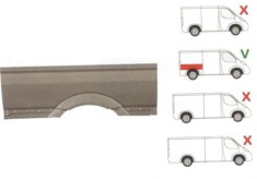 Aripa spate Mercedes Sprinter 209-524, 07.2006-10.2013, Vw Crafter (2e), 12.2005-, Dreapta, Spate, Spatiul De Incarcare L = 3265mm, Pana La Geam,