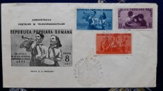 1950-Pionierii- stampila PRIMA ZI-Mi=1226-1228-FDC-RAR