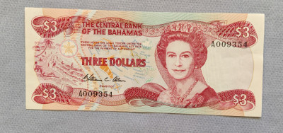 Bahamas - 3 Dollars (1984) Elizabeth II foto