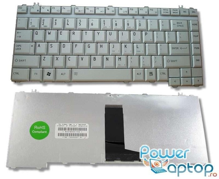 Tastatura Toshiba Argintie 9J.N9082.A01, Qosmio F40, Qosmio F45, Satellite A200 13U, Satellite A200 18T,