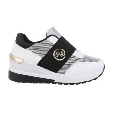 Sneakers dama slip-on cu platforma, Alb - 36