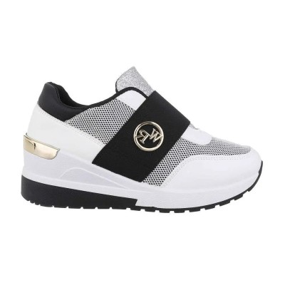 Sneakers dama slip-on cu platforma, Alb - 40 foto