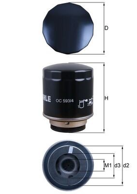 MAHLE OC 593/4 Filtru ulei foto