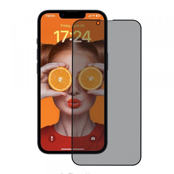 Folie de protectie Ecran Privacy Anank 3X Reinforced pentru Apple iPhone 16e / 14 / 13 Pro / 13, Sticla Securizata, Full Glue, 2.5D