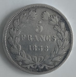 Moneda - Franta - 5 Francs 1838 - BB - Strasbourg - Argint, Europa