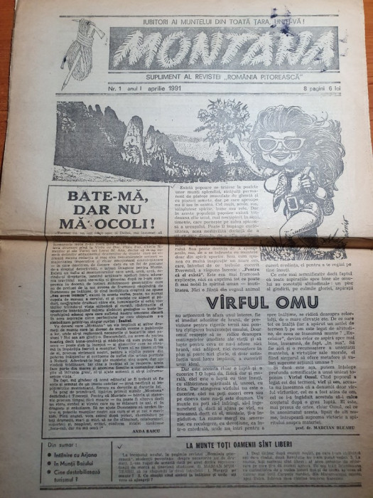 montana anul 1,nr.1 aprilie 1991-prima aparitie-supliment romania pitoreasca