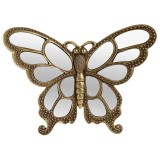 Cumpara ieftin Decoratiune perete fluture cu oglinda Golden 34 x 7 x 26 cm, Inart