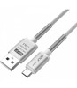 Cablu Thunder Micro USB Golf 40M argintiu 1m 2.4A Fast charging
