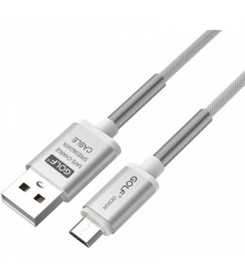Cablu Thunder Micro USB Golf 40M argintiu 1m 2.4A Fast charging foto