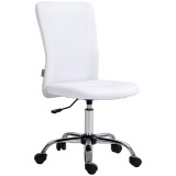 Vinsetto Scaun de birou ergonomic &icirc;nălțime reglabilă picior cromat pivotant 360&deg; &icirc;mbrăcăminte plasă albă | Aosom Romania