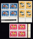 ROMANIA 1975 LP 870 JOCURILE MONDIALE UNIVERSITARE DE HANDBAL BLOCURI DE 4 MNH