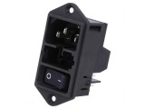 Conector AC 10A 250VAC IEC 60320 DD11