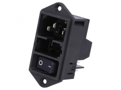 Conector AC 10A 250VAC IEC 60320 DD11 foto