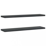Rafturi de perete 2 buc., 100x23,5x3cm, negru otel inoxidabil
