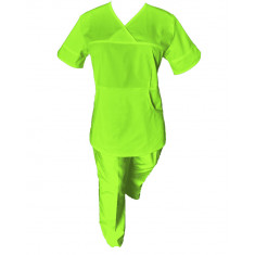 Costum Medical Pe Stil, Verde Lime, Model Sanda - 2XL, L
