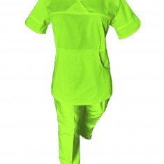 Costum Medical Pe Stil, Verde Lime, Model Sanda - 3XL, 3XL