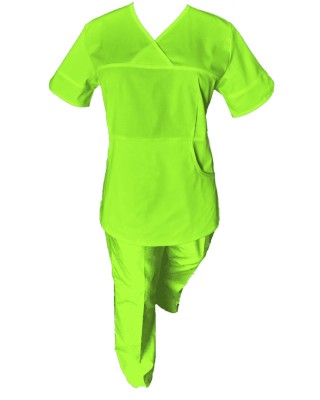 Costum Medical Pe Stil, Verde Lime, Model Sanda - XS, XS foto