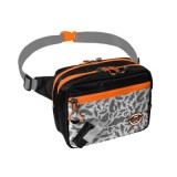Borseta Spinning Delphin ATAK! Belty 23x18x11cm, Camuflaj Gri, Buzunare Multiple, Accesorii Pescuit, Curea Talie, Fermoare Calitate