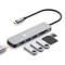 Hub Adaptor NOVOO USB-C la HDMI 4K, 3 x USB 3.0, Cititor de carduri SD si Micro SD - RESIGILAT