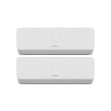 Aparat aer conditionat pentru 2 incaperi BOSCH Climate 3200i, 9000/12000 BTU, A++/A+, Inverter, Unitate externa 18000 BTU, Afisaj, alb