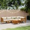 Gossi set mobilier gradina cu perne crem, 6 piese, lemn masiv acacia