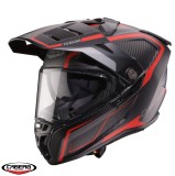 Casca adventure/off road Caberg model Tanami SV Gravity Q8 rosu/gri/negru carbon Pinlock ready &ndash; lentila Pinlock inclusa (100% carbon) M (57/58cm)