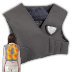 Vesta Electrica Incalzita, 3 Nivele Temperatura, 3 Moduri Masaj, Umeri si Spate, Durere Musculara, Reglabila Velcro, Protectie Supraincalzire, USB, Gr