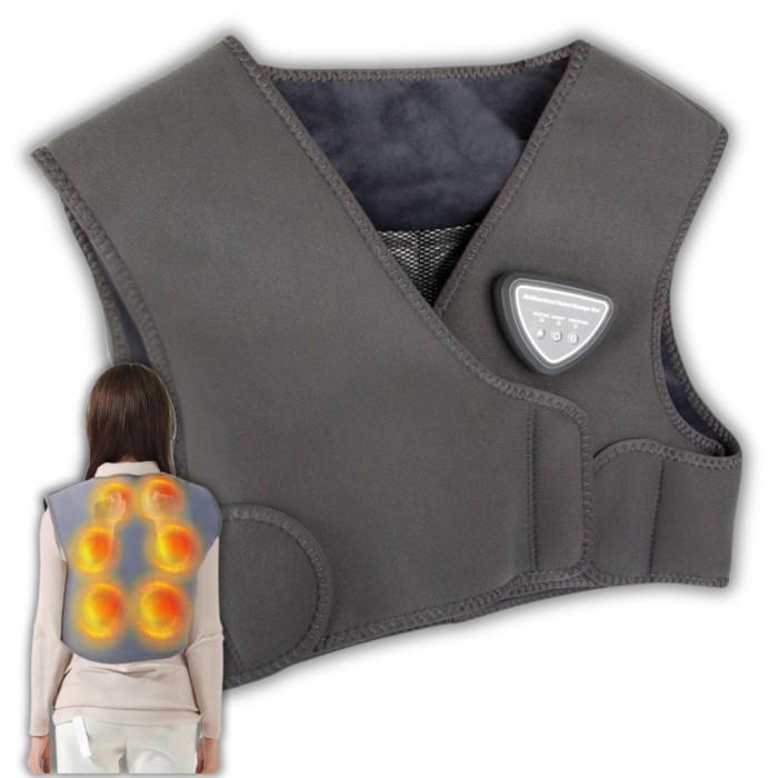 Vesta Electrica Incalzita, 3 Nivele Temperatura, 3 Moduri Masaj, Umeri si Spate, Durere Musculara, Reglabila Velcro, Protectie Supraincalzire, USB, Gr