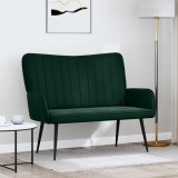 vidaXL Canapea cu două locuri Verde &icirc;nchis 115 x 61 x 87 cm Catifea 42028962